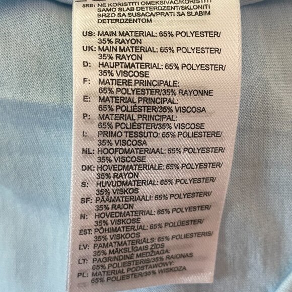 New with Tag NWT Reebok Baby Blue V-neck Supremium Tshirt-Size 2XL - Picture 4 of 8